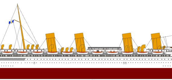 Корабль SS Viktoria Luise [ex SS Deutschland Ocean Liner] (1912) - чертежи, габариты, рисунки